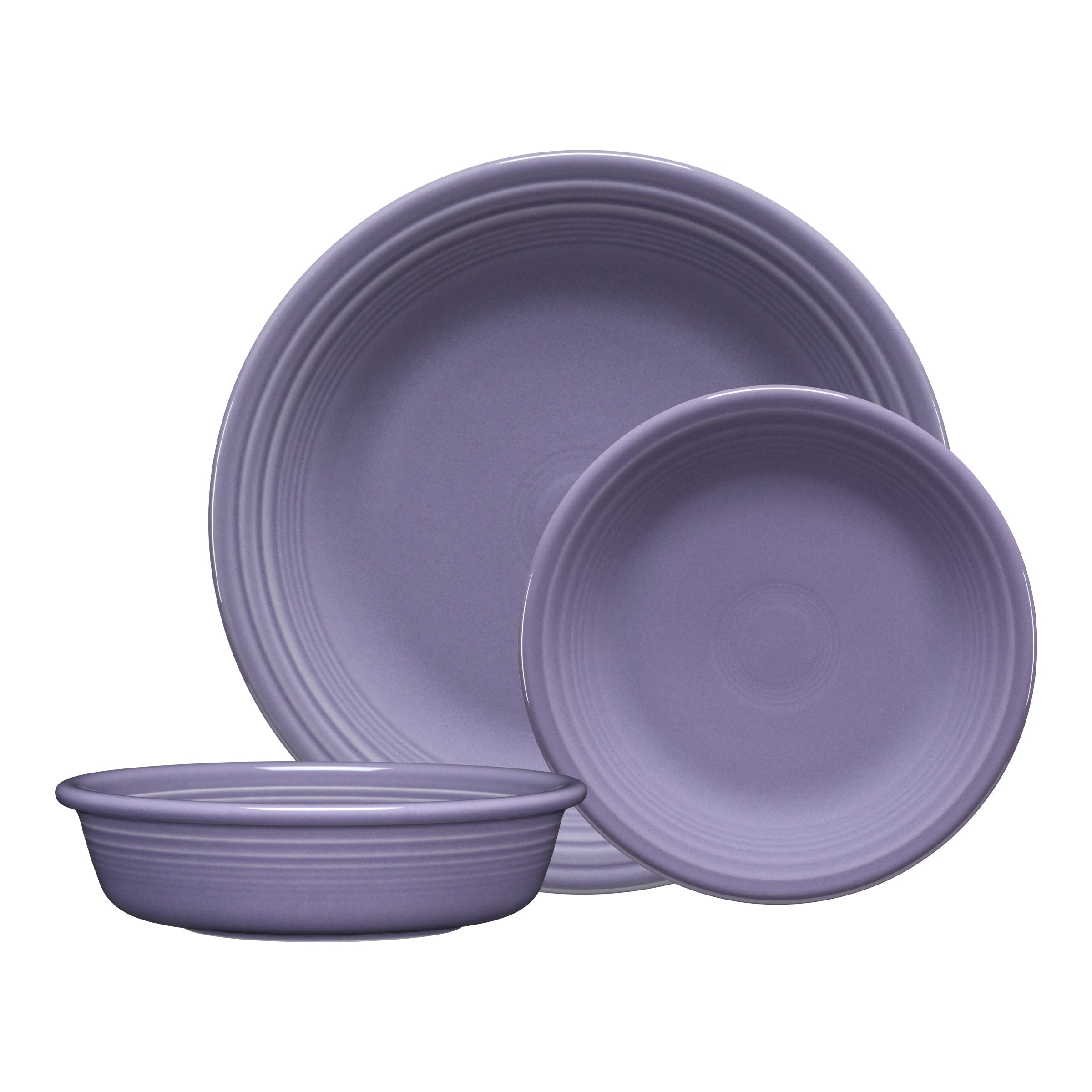 Fiesta Dinnerware - Lavender Classic Rim 3-Piece Place Setting, Service for 1
