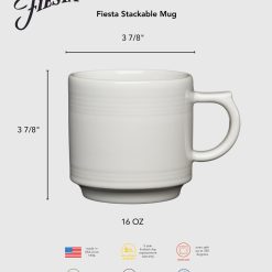 Alternative view of Fiesta Dinnerware - White 16 OZ Set of 4 Stackable Mug Set