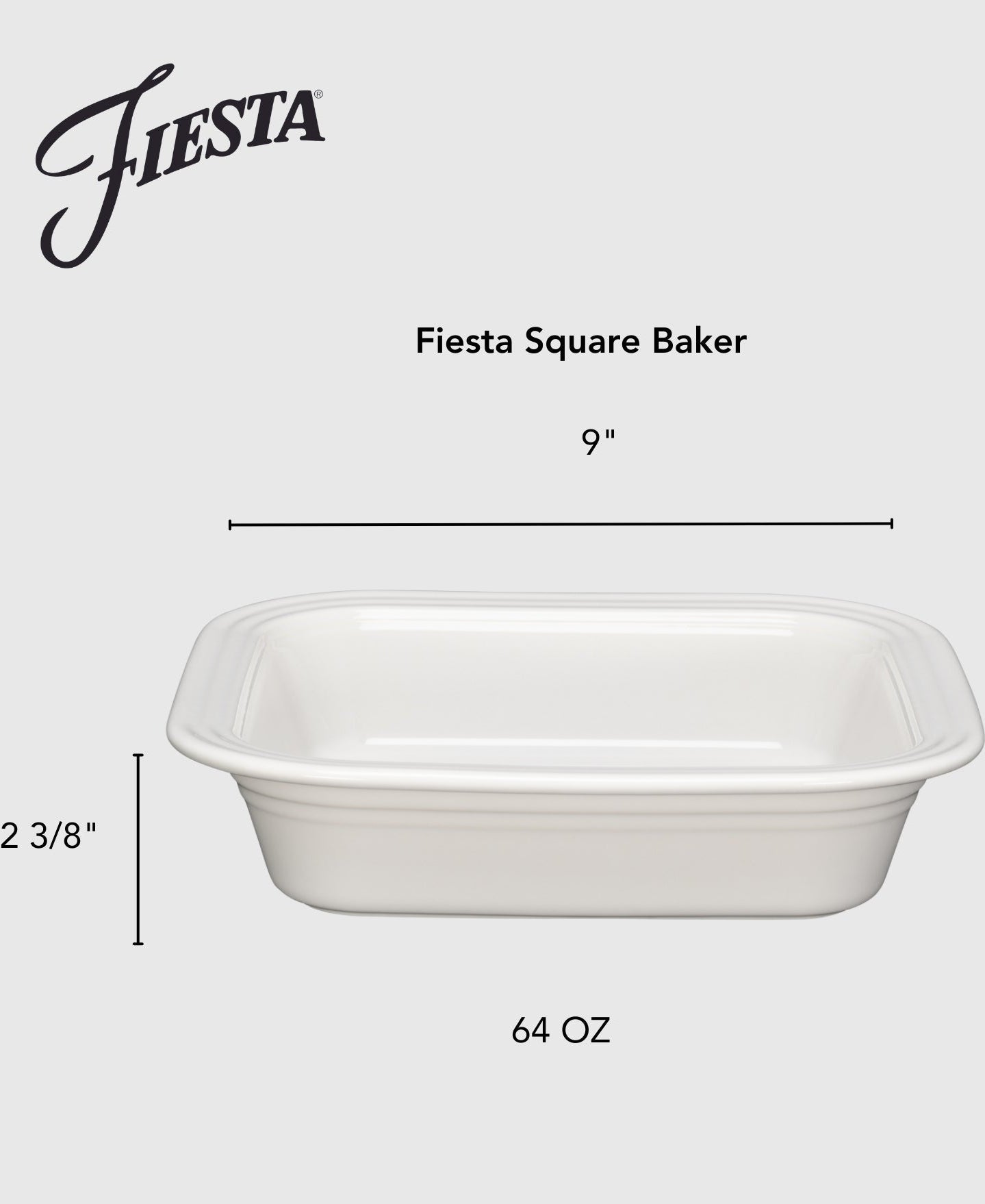 Fiesta Dinnerware - Fiesta Square 9x9 Inch Baker 2 Quart - Image 8