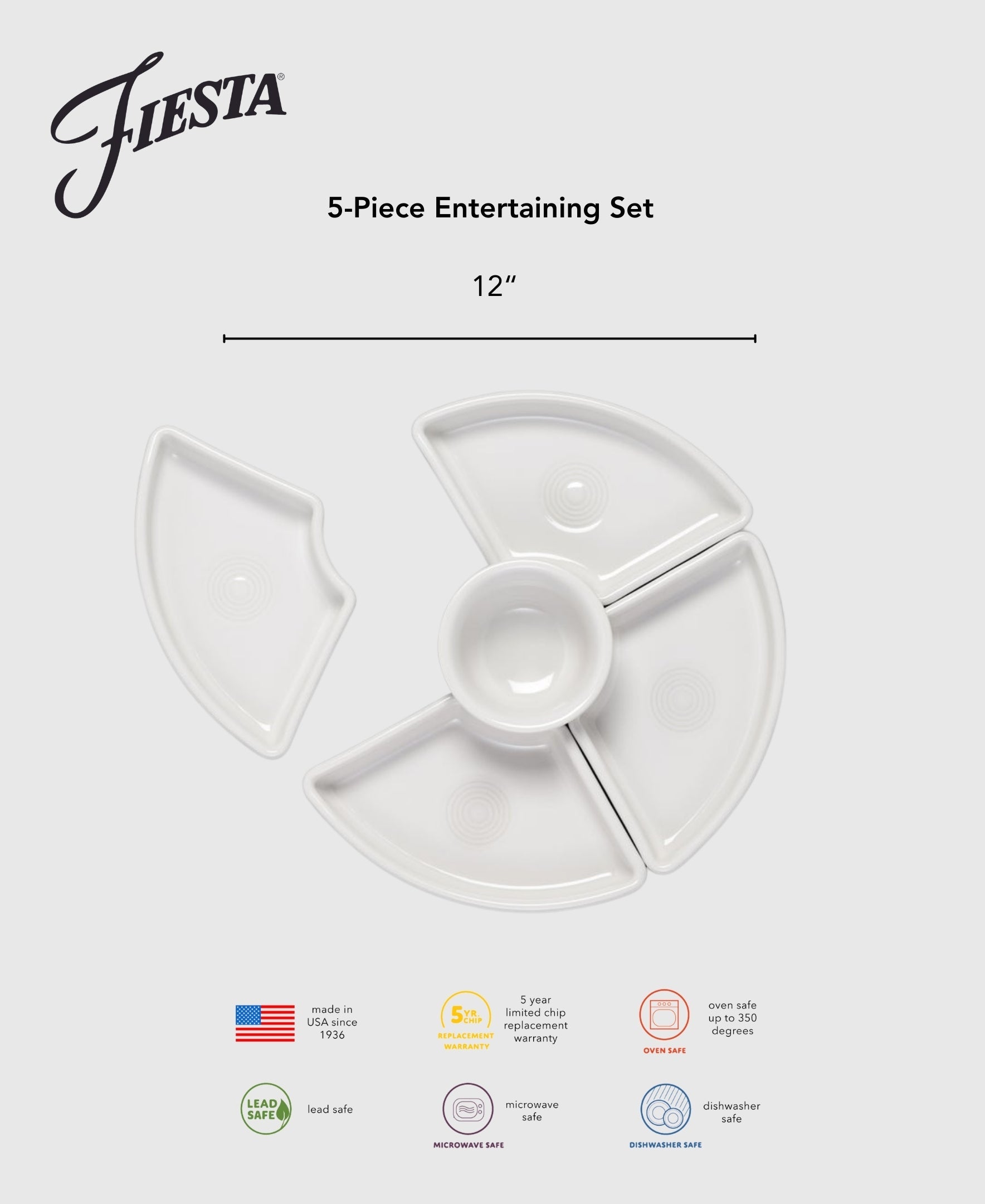 Fiesta Dinnerware - Aegean 5-Piece Mixed Colors Entertaining Set 8 1/5 Inch - Image 3