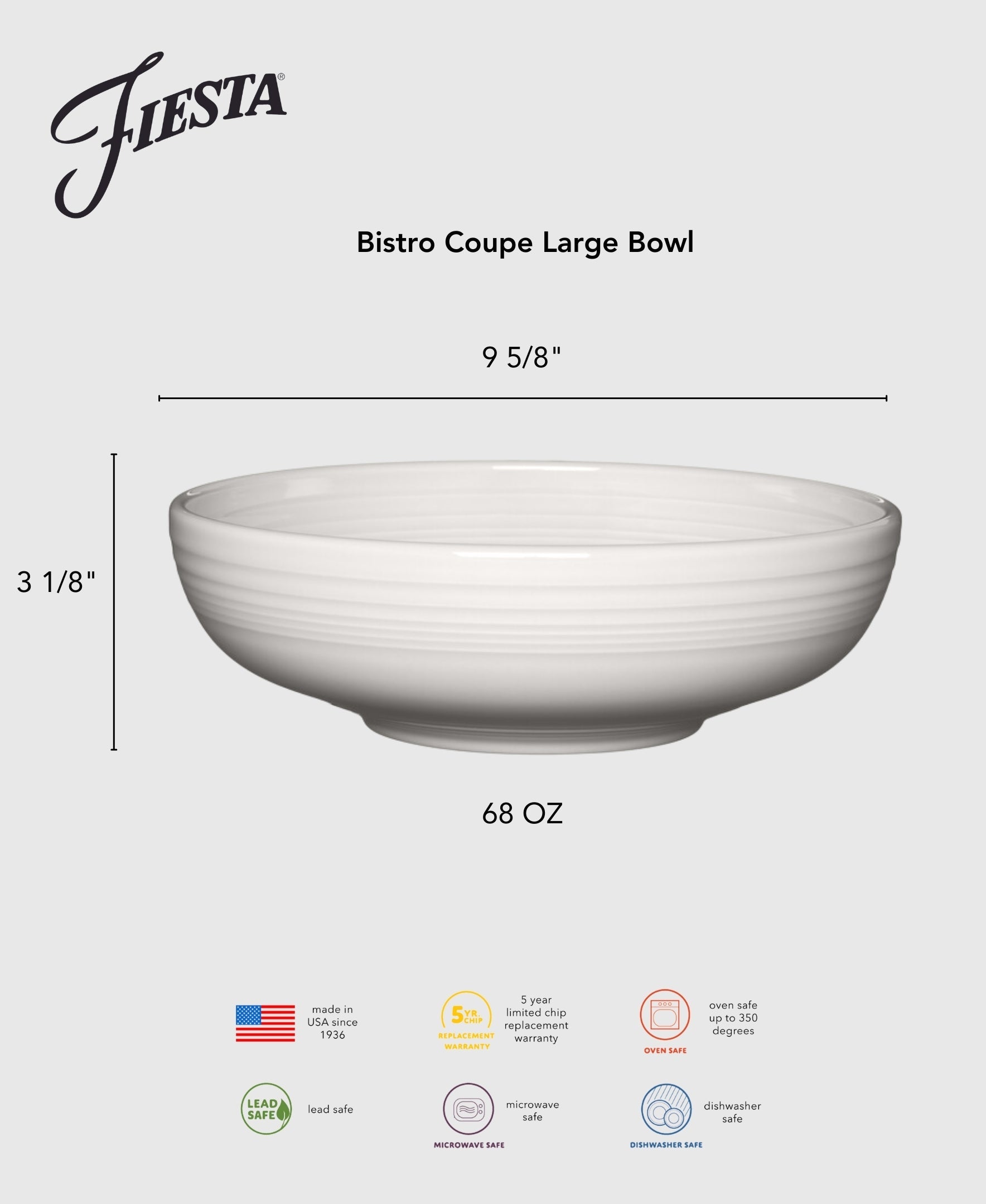Fiesta Dinnerware - Scarlet Bistro Coupe 9 5/8 Inch Large Bowl 68 OZ - Image 2