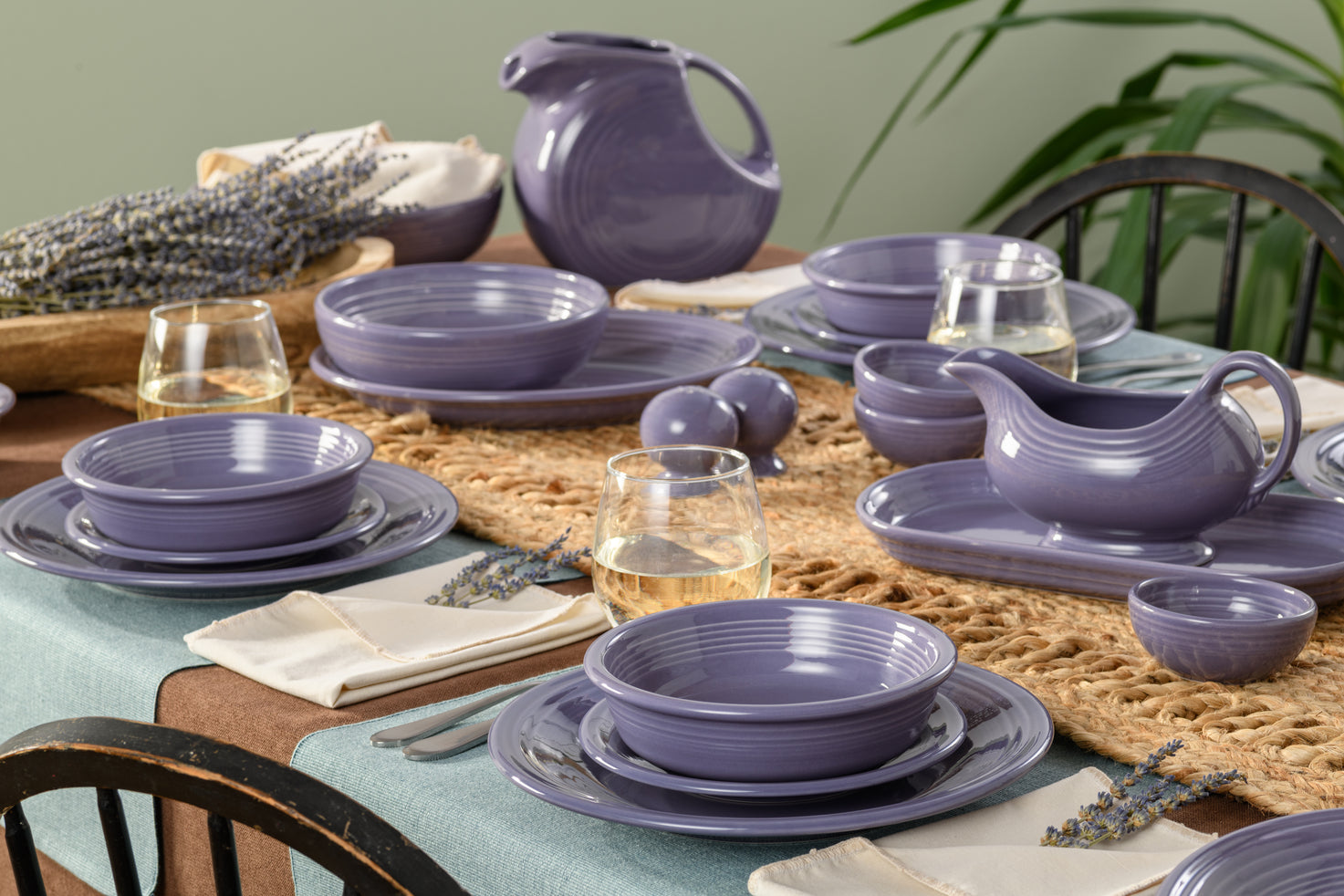 Fiesta Dinnerware - Lavender Classic Rim 3-Piece Place Setting, Service for 1 - Image 2